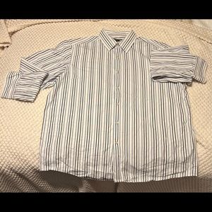 Mens striped button down Claiborne shirt.